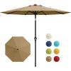 Garvee 9FT Patio Umbrella – Outdoor Table Umbrella with Crank Lift & Push Button Tilt – Market Umbrella 8 Sturdy Ribs UV Protection for Pool, Deck, Yard, Garden – Orange(Tan)