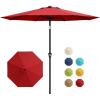 Garvee 9FT Patio Umbrella – Outdoor Table Umbrella with Crank Lift & Push Button Tilt – Market Umbrella 8 Sturdy Ribs UV Protection for Pool, Deck, Yard, Garden – Orange(Red)