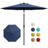 Garvee 9FT Patio Umbrella – Outdoor Table Umbrella with Crank Lift & Push Button Tilt – Market Umbrella 8 Sturdy Ribs UV Protection for Pool, Deck, Yard, Garden – Orange(Navy Blue)