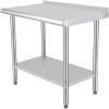 Garvee 24×48 in Commercial Work Table with Undershelf, Stainless Steel Prep Table, Stainless Steel Kitchen Worktops, for Kitchen Restaurant, Home and Hotels, with Backboard