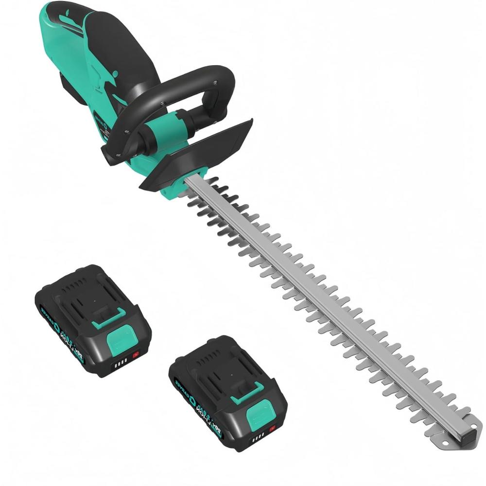 image:imageGarvee 224 Hedge Trimmer Cordless Shrub Trimmer Electric Handheld Bush Clipper 3000RPM Brushless Motor DoubleSided Dual Action Blades 23 Blade Gap 2  20Batteries amp Charger224 Inch Long 2  20Ah Batteries
