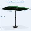 Garvee 10′ x 6.5′ Solar Rectangular Patio Umbrella with Lights, Outdoor Table Umbrella with Crank and Push Button Tilt, Market Umbrella with 6 Sturdy Ribs Tilt for Garden, Deck, Lawn, Pool(Dark Green)
