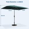 Garvee 10′ x 6.5′ Solar Rectangular Patio Umbrella with Lights, Outdoor Table Umbrella with Crank and Push Button Tilt, Market Umbrella with 6 Sturdy Ribs Tilt for Garden, Deck, Lawn, Pool(Turquoise)