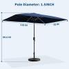 Garvee 10′ x 6.5′ Solar Rectangular Patio Umbrella with Lights, Outdoor Table Umbrella with Crank and Push Button Tilt, Market Umbrella with 6 Sturdy Ribs Tilt for Garden, Deck, Lawn, Pool(Navy Blue)