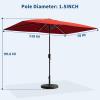 Garvee 10′ x 6.5′ Solar Rectangular Patio Umbrella with Lights, Outdoor Table Umbrella with Crank and Push Button Tilt, Market Umbrella with 6 Sturdy Ribs Tilt for Garden, Deck, Lawn, Pool(Red)