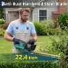 Garvee 22.4” Hedge Trimmer Cordless, Shrub Trimmer Electric Handheld Bush Clipper 3000RPM, Brushless Motor Double-Sided Dual Action Blades, 2/3” Blade Gap, 2 * 2.0Batteries & Charger(22.4 Inch / Long Runtime)