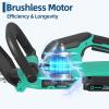 Garvee 22.4” Hedge Trimmer Cordless, Shrub Trimmer Electric Handheld Bush Clipper 3000RPM, Brushless Motor Double-Sided Dual Action Blades, 2/3” Blade Gap, 2 * 2.0Batteries & Charger(22.4 Inch Long/ 2 * 2.0Ah Batteries)