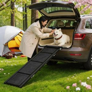 Garvee 63″ Wide Folding Dog Ramp for Car, 17″ Long Heavy Duty Non-Slip Portable Pet Ramp, Large Dogs Up to 250 lbs, Outdoor & Indoor Use(63″ × 20″)