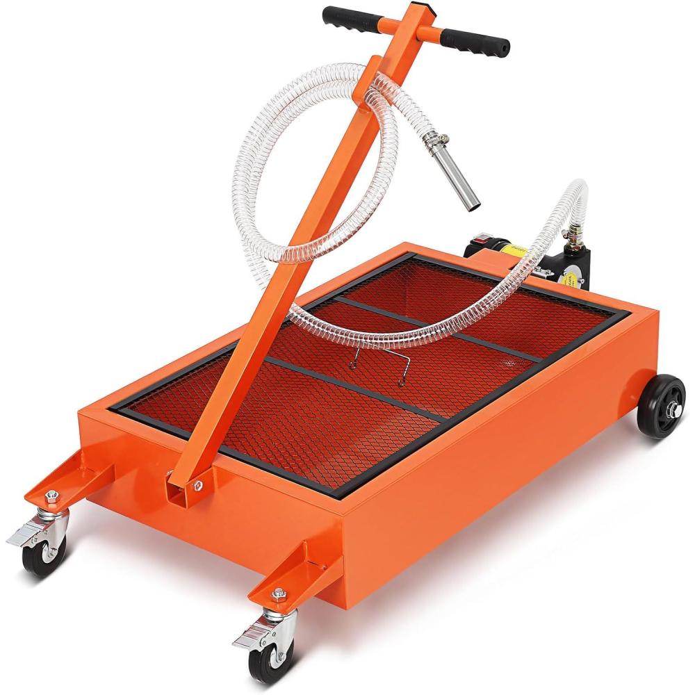 image:imageGarvee Waste Oil Drain Pan with 110V Pump 15 gal Low Profile Electric Oil Drain Change Pan with 8 ft Hose amp Folding Handle Rolling Oil Drain Cart for Truck RVs BusesElectric12V