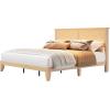 Garvee King Size Rattan Bed Frame, Bohemian Rattan Bed Frame King with Natural Headboard, Platform King Size Bed with Wooden Legs, LED Lights, No Box Spring Needed, Easy Assembly(King)