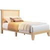 Garvee King Size Rattan Bed Frame, Bohemian Rattan Bed Frame King with Natural Headboard, Platform King Size Bed with Wooden Legs, LED Lights, No Box Spring Needed, Easy Assembly(Twin)