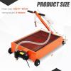 Garvee Waste Oil Drain Pan with 110V Pump, 15 gal Low Profile Electric Oil Drain Change Pan with 8 ft Hose & Folding Handle, Rolling Oil Drain Cart for Truck, RVs, Buses(Electric-12V)