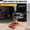 Garvee Waste Oil Drain Pan with 110V Pump, 15 gal Low Profile Electric Oil Drain Change Pan with 8 ft Hose & Folding Handle, Rolling Oil Drain Cart for Truck, RVs, Buses(Electric-110V)