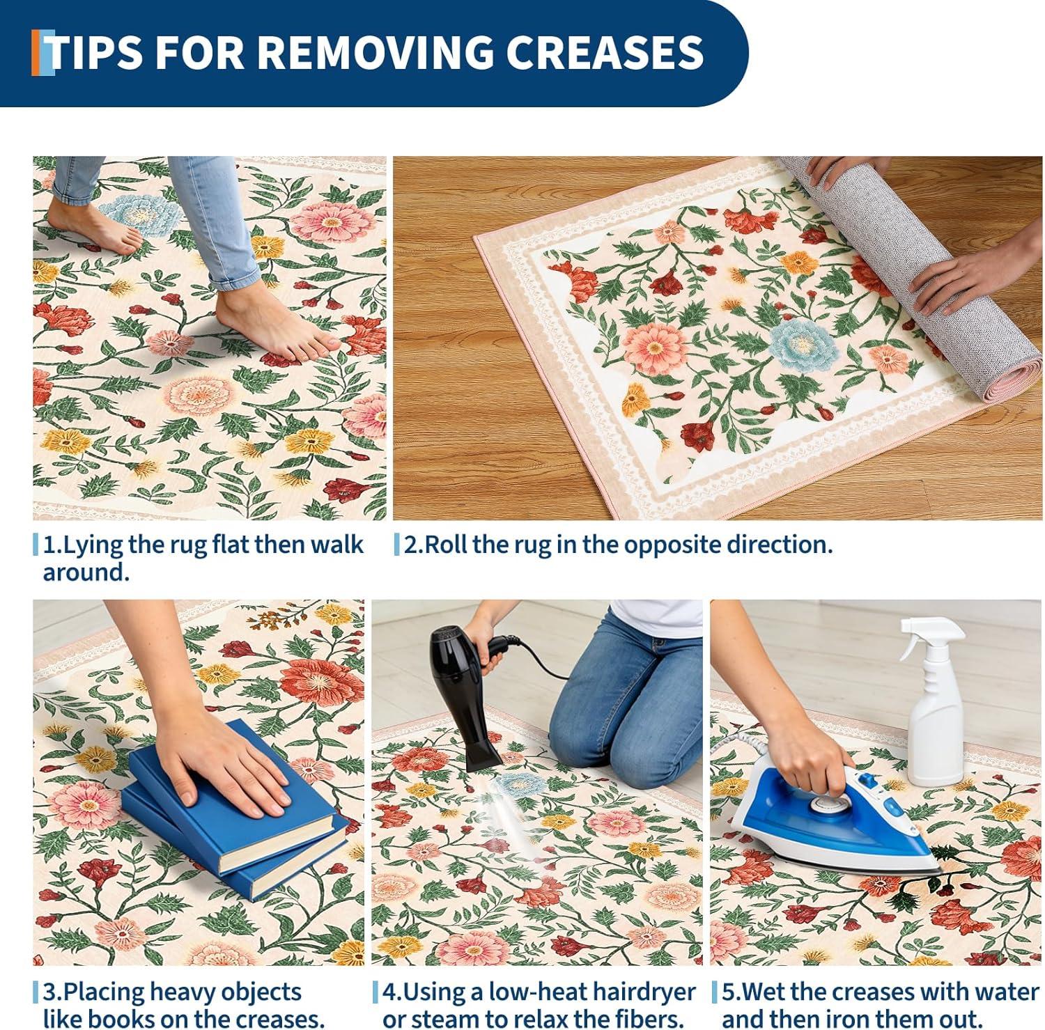 image:imageGarvee 10x13 Vintage Area Rug for Bedroom Large Living Room Rug with Non Slip Backing Floral Border Stain Resistant Non Shedding Area Rugs Low Pile Soft Mats for Bedroom Dining Room PinkFarmhousebeige