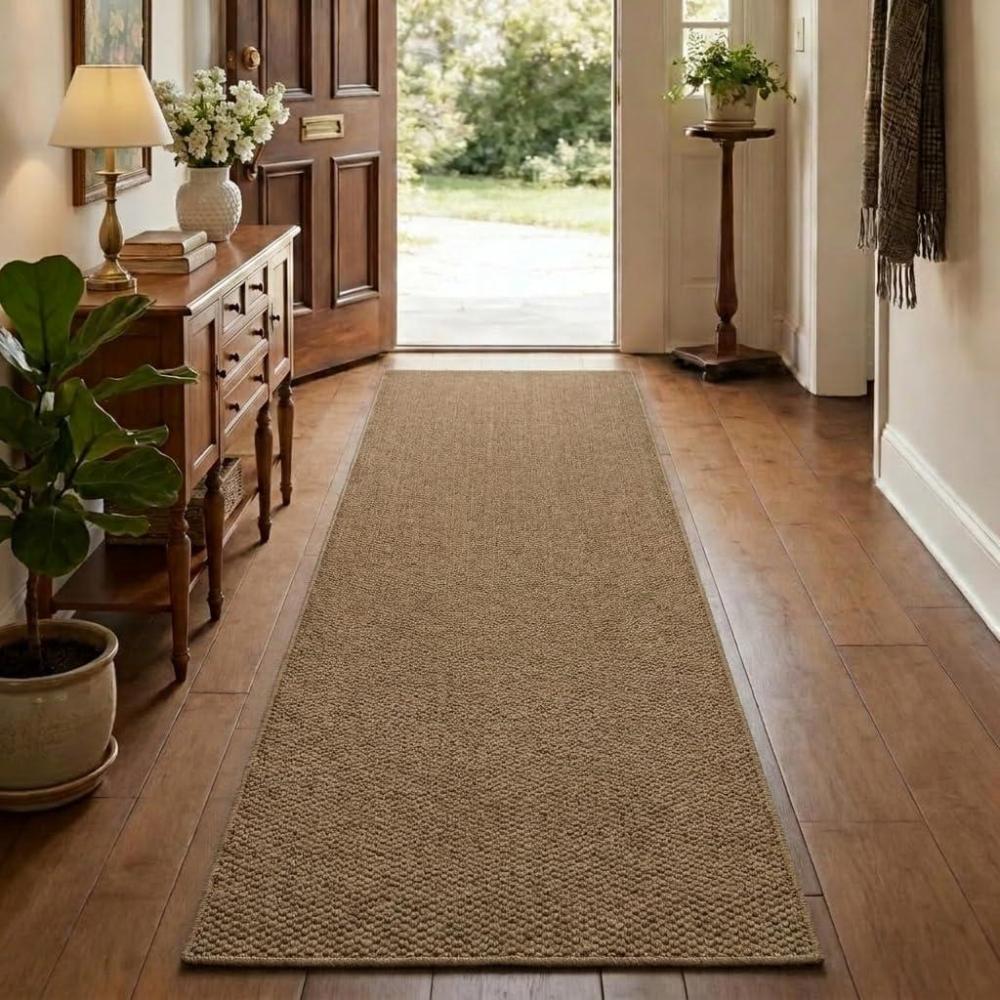 image:imageGarvee Textured 5x7 Living Room Rugs Modern Solid Color Washable Bedroom Rug Non Slip Non Shedding Contemporary Accent Rug Stain Resistant Low Pile Farmhouse Mats for Nursery Dining Room BrownTexturedbrown