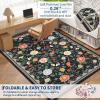 Garvee 10×13 Vintage Area Rug for Bedroom, Large Living Room Rug with Non Slip Backing, Floral Border Stain Resistant Non Shedding Area Rugs Low Pile Soft Mats for Bedroom, Dining Room, Pink(Farmhouse|black)