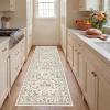 Garvee 10×13 Vintage Area Rug for Bedroom, Large Living Room Rug with Non Slip Backing, Floral Border Stain Resistant Non Shedding Area Rugs Low Pile Soft Mats for Bedroom, Dining Room, Pink(Cottage|beige)