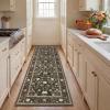 Garvee 10×13 Vintage Area Rug for Bedroom, Large Living Room Rug with Non Slip Backing, Floral Border Stain Resistant Non Shedding Area Rugs Low Pile Soft Mats for Bedroom, Dining Room, Pink(Cottage|chocolate Brown)