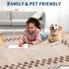 Garvee 5×7 Modern Checkerboard Washable Rug for Entryway Indoor, Bordered Living Room Rug with Non Slip Backing, Stain Resistant Non Shedding Solid Color Area Rugs for Bedroom, Dining Room, Taupe(Scalloped|beige)