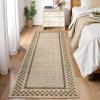 Garvee 5×7 Modern Checkerboard Washable Rug for Entryway Indoor, Bordered Living Room Rug with Non Slip Backing, Stain Resistant Non Shedding Solid Color Area Rugs for Bedroom, Dining Room, Taupe(Checkered|taupe)