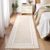 Garvee 5×7 Modern Checkerboard Washable Rug for Entryway Indoor, Bordered Living Room Rug with Non Slip Backing, Stain Resistant Non Shedding Solid Color Area Rugs for Bedroom, Dining Room, Taupe(Checkered|beige)