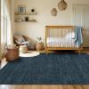 Garvee 5×7 Washable Area Rug for Living Room, Neutral Throw Rugs with Rubber Backing, Non Shedding Stain Resistant Modern Solid Color Rug Low Pile Ultra Soft Foldable Mats for Nursery Bedroom, Beige(Neutral|blue)