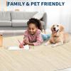Garvee 5×7 Washable Area Rug for Living Room, Neutral Throw Rugs with Rubber Backing, Non Shedding Stain Resistant Modern Solid Color Rug Low Pile Ultra Soft Foldable Mats for Nursery Bedroom, Beige(Modern|camel)