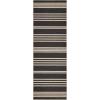 Garvee 5×7 Washable Easy Jute Area Rugs for Living Room, Bedroom, High Traffic Foldable Rug, Distressed Diamond Checkered Office Carpet, Non Slip Backing Farmhouse Floor Cover, Black and Tan(Striped|black&natural)