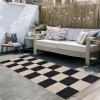 Garvee 5×7 Washable Easy Jute Area Rugs for Living Room, Bedroom, High Traffic Foldable Rug, Distressed Diamond Checkered Office Carpet, Non Slip Backing Farmhouse Floor Cover, Black and Tan(Checkerboard|black&tan)