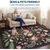 Garvee 8×10 Area Rugs for Living Room 8×10 Floral Washable Rug Vintage Soft Floor Cover Indoor Non Slip Boho Carpet Low Pile Non-Shedding Foldable Rugs for Bedroom Nursery Farmhouse Dorm, Sage(Black)