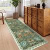 Garvee 8×10 Area Rugs for Living Room 8×10 Floral Washable Rug Vintage Soft Floor Cover Indoor Non Slip Boho Carpet Low Pile Non-Shedding Foldable Rugs for Bedroom Nursery Farmhouse Dorm, Sage(Sage)