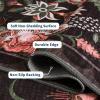 Garvee 8×10 Area Rugs for Living Room 8×10 Floral Washable Rug Vintage Soft Floor Cover Indoor Non Slip Boho Carpet Low Pile Non-Shedding Foldable Rugs for Bedroom Nursery Farmhouse Dorm, Sage(Black)