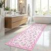 Garvee Floral Runner for Hallways Non Slip, 2×6 Washable Kitchen Runner Rug, Vintage Soft Thin Low Pile Carpet Mat for Girls Bedroom Bedside Laundry Bathroom Indoor Farmhouse Entryway Rugs, Pink(Cottagecore|pink)