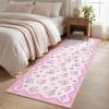 Garvee Floral Runner for Hallways Non Slip, 2×6 Washable Kitchen Runner Rug, Vintage Soft Thin Low Pile Carpet Mat for Girls Bedroom Bedside Laundry Bathroom Indoor Farmhouse Entryway Rugs, Pink(Cottagecore|pink)