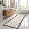 Garvee Floral Runner for Hallways Non Slip, 2×6 Washable Kitchen Runner Rug, Vintage Soft Thin Low Pile Carpet Mat for Girls Bedroom Bedside Laundry Bathroom Indoor Farmhouse Entryway Rugs, Pink(Cottagecore|brown)