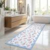 Garvee Floral Runner for Hallways Non Slip, 2×6 Washable Kitchen Runner Rug, Vintage Soft Thin Low Pile Carpet Mat for Girls Bedroom Bedside Laundry Bathroom Indoor Farmhouse Entryway Rugs, Pink(Cottagecore|blue)
