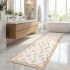 Garvee Floral Runner for Hallways Non Slip, 2×6 Washable Kitchen Runner Rug, Vintage Soft Thin Low Pile Carpet Mat for Girls Bedroom Bedside Laundry Bathroom Indoor Farmhouse Entryway Rugs, Pink(Cottagecore|beige)