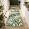 Garvee Forest Rugs 9×12, Washable Soft Non Slip Area Rug for Living Room, Botanical Low Pile Soft Bedroom Rugs Indoor Farmhouse Stain Resistant Floor Rug for Dining Room Office, Dark Green(Forest|beige)