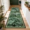 Garvee Forest Rugs 9×12, Washable Soft Non Slip Area Rug for Living Room, Botanical Low Pile Soft Bedroom Rugs Indoor Farmhouse Stain Resistant Floor Rug for Dining Room Office, Dark Green(Forest|dark Green)