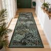 Garvee Forest Rugs 9×12, Washable Soft Non Slip Area Rug for Living Room, Botanical Low Pile Soft Bedroom Rugs Indoor Farmhouse Stain Resistant Floor Rug for Dining Room Office, Dark Green(Forest|black)