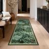 Garvee Forest Rugs 9×12, Washable Soft Non Slip Area Rug for Living Room, Botanical Low Pile Soft Bedroom Rugs Indoor Farmhouse Stain Resistant Floor Rug for Dining Room Office, Dark Green(Forest|dark Green)