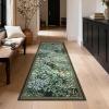 Garvee Forest Rugs 9×12, Washable Soft Non Slip Area Rug for Living Room, Botanical Low Pile Soft Bedroom Rugs Indoor Farmhouse Stain Resistant Floor Rug for Dining Room Office, Dark Green(Forest|light Green)
