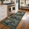 Garvee Forest Rugs 9×12, Washable Soft Non Slip Area Rug for Living Room, Botanical Low Pile Soft Bedroom Rugs Indoor Farmhouse Stain Resistant Floor Rug for Dining Room Office, Dark Green(Forest|black)