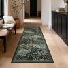 Garvee Forest Rugs 9×12, Washable Soft Non Slip Area Rug for Living Room, Botanical Low Pile Soft Bedroom Rugs Indoor Farmhouse Stain Resistant Floor Rug for Dining Room Office, Dark Green(Forest|black)