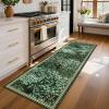 Garvee Forest Rugs 9×12, Washable Soft Non Slip Area Rug for Living Room, Botanical Low Pile Soft Bedroom Rugs Indoor Farmhouse Stain Resistant Floor Rug for Dining Room Office, Dark Green(Forest|dark Green)