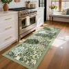 Garvee Forest Rugs 9×12, Washable Soft Non Slip Area Rug for Living Room, Botanical Low Pile Soft Bedroom Rugs Indoor Farmhouse Stain Resistant Floor Rug for Dining Room Office, Dark Green(Forest|beige)