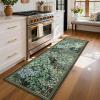 Garvee Forest Rugs 9×12, Washable Soft Non Slip Area Rug for Living Room, Botanical Low Pile Soft Bedroom Rugs Indoor Farmhouse Stain Resistant Floor Rug for Dining Room Office, Dark Green(Forest|light Green)