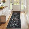 Garvee Pink Bedroom Rug for Girls Room Decor, 8×10 Washable Cute Playroom Nursery Rug, Soft Floral Low Pile Throw Carpet for Kids Living Dining Room, Indoor Farmhouse Floor Rugs for Home Office(Farmhouse|black)