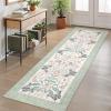 Garvee Pink Bedroom Rug for Girls Room Decor, 8×10 Washable Cute Playroom Nursery Rug, Soft Floral Low Pile Throw Carpet for Kids Living Dining Room, Indoor Farmhouse Floor Rugs for Home Office(Farmhouse|green)