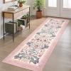Garvee Pink Bedroom Rug for Girls Room Decor, 8×10 Washable Cute Playroom Nursery Rug, Soft Floral Low Pile Throw Carpet for Kids Living Dining Room, Indoor Farmhouse Floor Rugs for Home Office(Farmhouse|pink)
